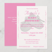 Vacker presentflicka baby shower-inbjudan