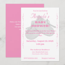 Vacker presentkort flicka baby shower inbjudan