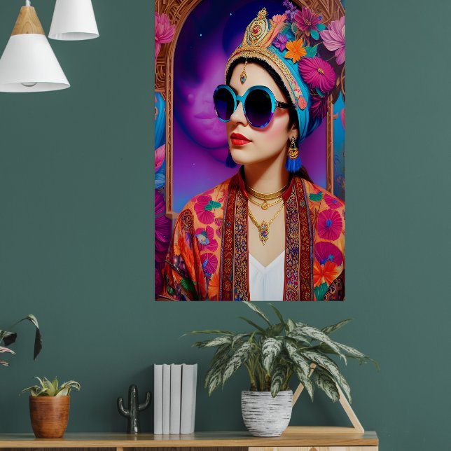 Vacker prinsessa med solglasögon poster (Vardagsrum 1)