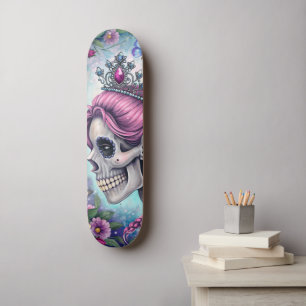 Vacker prinsessskalle rullbräda mini skateboard bräda 18,5 cm