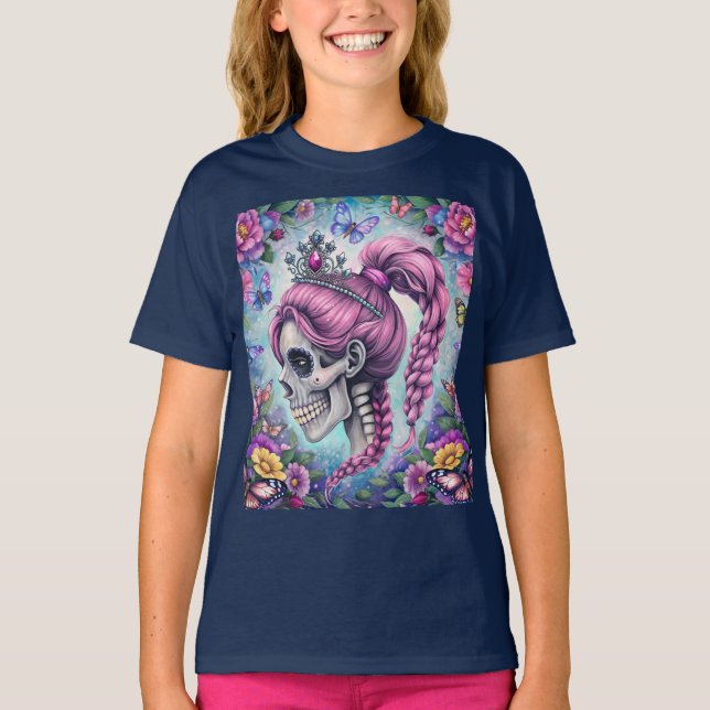 Vacker prinsessskalle t shirt (Framsida)