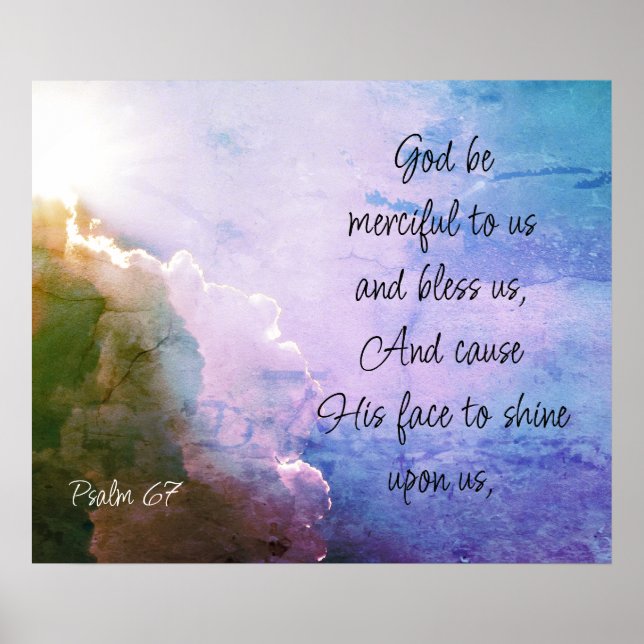 Vacker Psalm 67 Välsignelse Över Oss Poster (Framsidan)