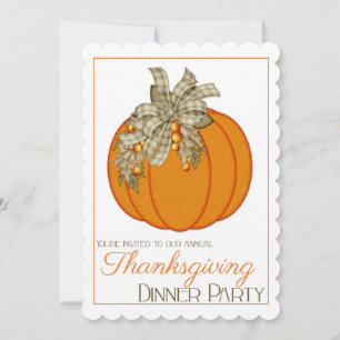 Vacker pumpa Thanksgiving middagsfest inbjudan 18