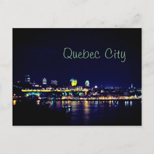 Vacker Quebec City på natten Vykort