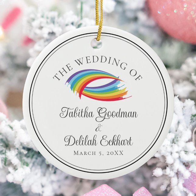 Vacker Rainbow Vinkarare Bröllop Keepsakjuljul Julgransprydnad Keramik (Skapare uppladdad)