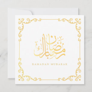 Vacker Ramadan Mubarak hälsning i förgylld ram Julkort