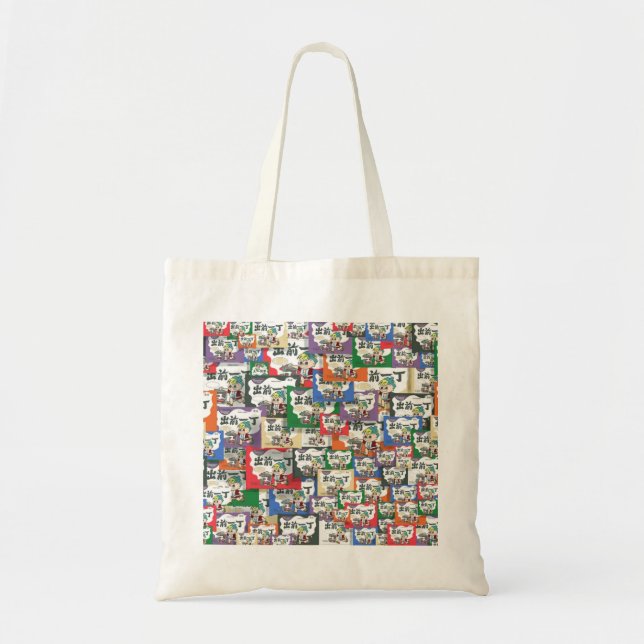 Vacker Ramen Jigszle Puzzle Tote Bag Tygkasse (Framsidan)