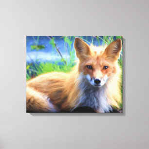 Vacker Red Fox Canvastryck