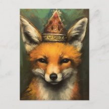 Vacker Red Fox i Krona Grönt-bakgrunden