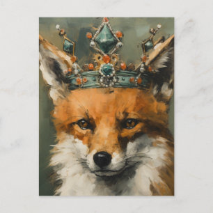 Vacker Red Fox i Krona Vykort