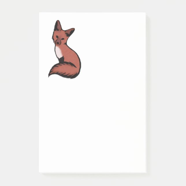 Vacker Red Fox Post-it Block (Framsida)
