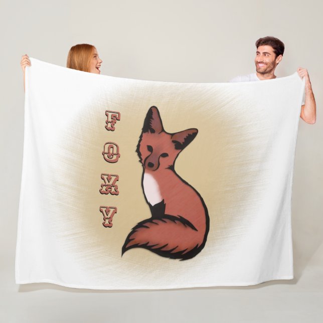 Vacker Red Foxy Fox Fleecefilt (På plats)