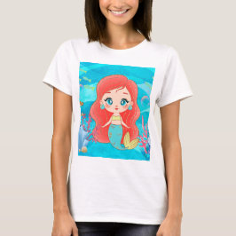 Vacker RED HAIR-sjöjungfru som leker i havet T Shirt