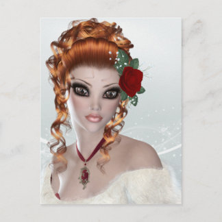 Vacker Red Head Woman Vykort