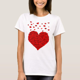 Vacker Red Heart Valentindagen T-shirt
