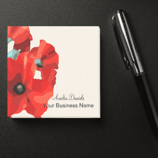 Vacker Red Poppy Business Post-it Block