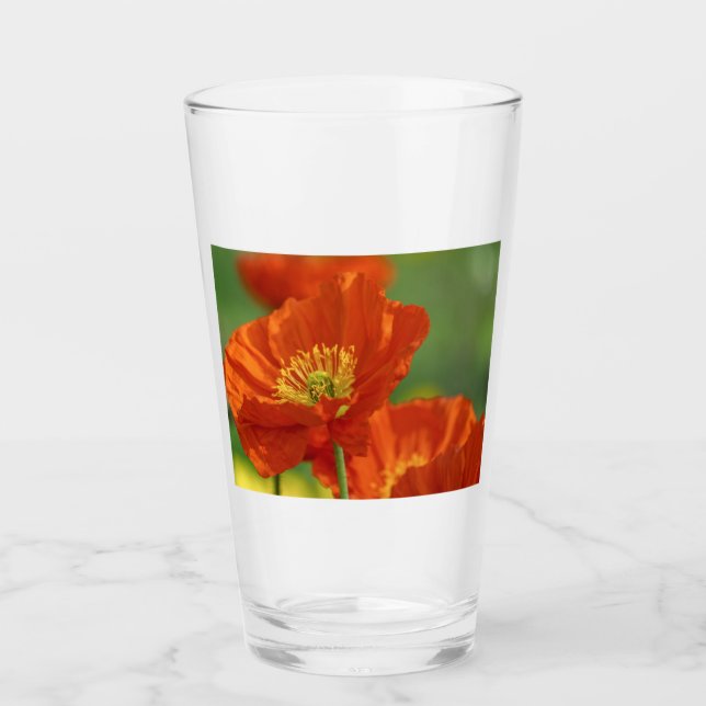Vacker Red Poppy Glaskopp (Framsida)