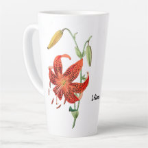 Vacker Red Tiger Lily Blommigt Coffee Mugg