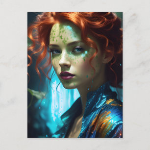 Vacker Redhead Woman Vykort