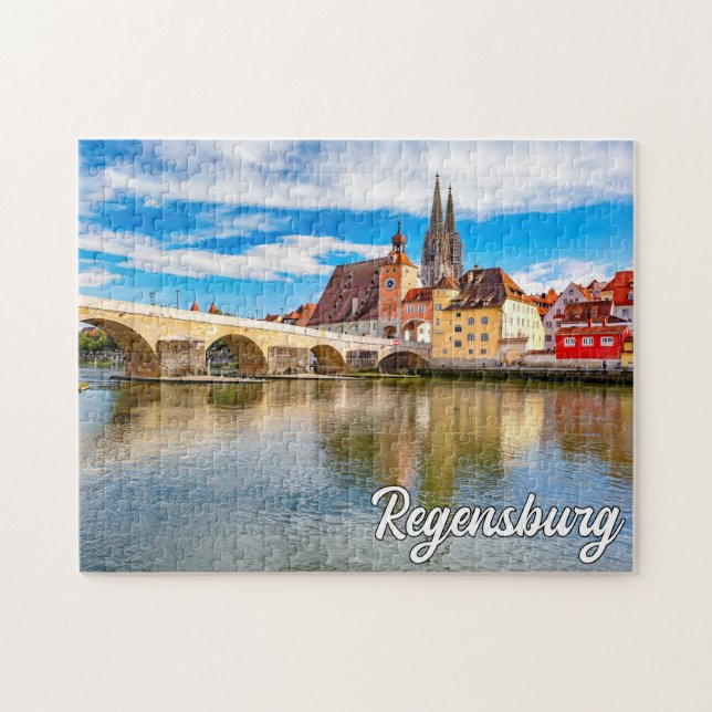 Vacker Regensburg, Tyskland Pussel (Horisontell)