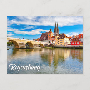 Vacker Regensburg, Tyskland Vykort