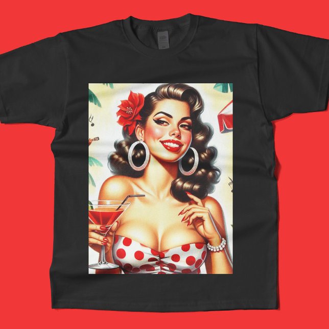 Vacker Retro Kvinna Illustration T Shirt (Skapare uppladdad)