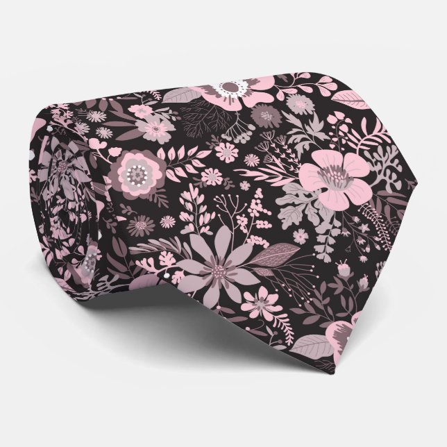 Vacker retro stil rosa pastell blomster mönster slips (Rullad)