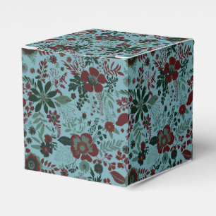 Vacker retroinspirerad blå pastellfärgad blommig m presentaskar