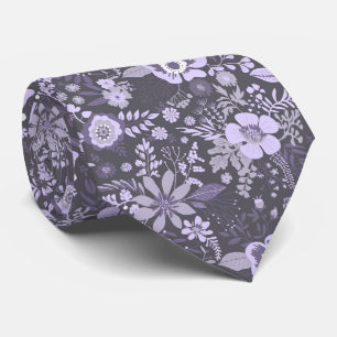 Vacker retroinspirerad blå pastellfärgad blommig m slips