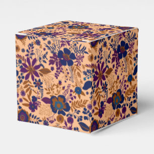 Vacker retroinspirerad orange pastellfärgad blommi presentaskar
