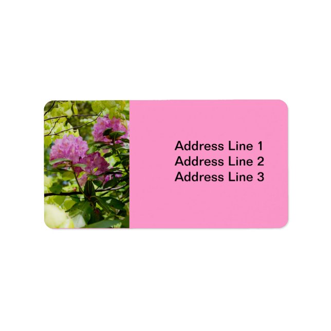 Vacker Rhododendronetikett Adressetikett (Framsidan)