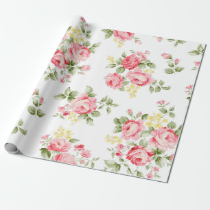 Vacker ro-blomman mönster, liten blommigt bouqu presentpapper