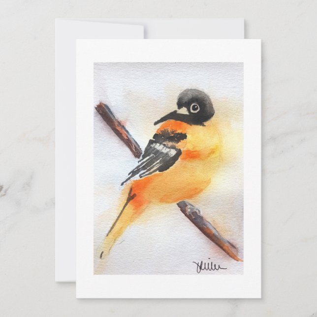 Vacker Robin Vattenfärg Jul Inbjudningar (Framsida)