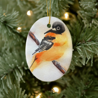 Vacker Robin Watercolor Jul Julgransprydnad Keramik