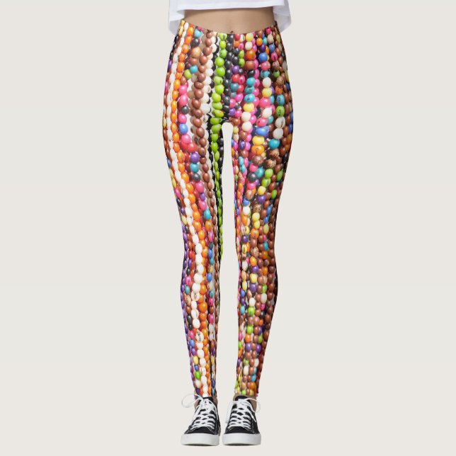 Vacker röd abstrakt leggings (Framsida)