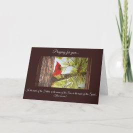 Vacker röd Bird Christian Card Helgkort