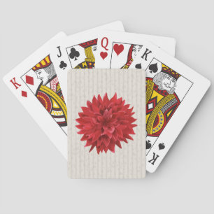 Vacker röd blomma över Beige Background Casinokort