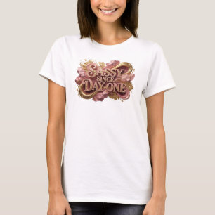 Vacker Röd DJÄRV SEDAN DAG ETT Konstnärligt Motiv T Shirt