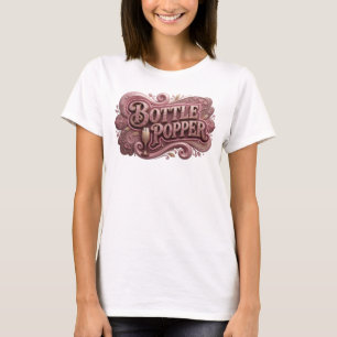 Vacker Röd FLASKPOPPARE Konstnärligt Motiv T Shirt