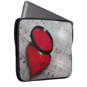 Vacker röd glasreflektion som bildar ett hjärta laptop sleeve