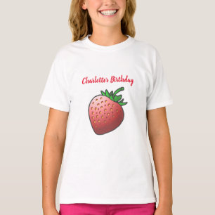 Vacker röd jordgubbe t shirt
