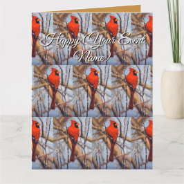 Vacker röd kardinalfågel som sitter på en gren kort