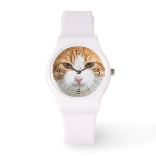 Vacker röd katt armbandsur