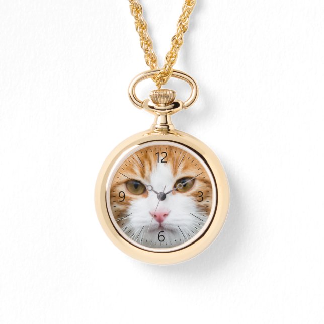 Vacker röd katt armbandsur (Framsida)