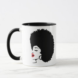 Vacker Röd Läpp Afro Mugg