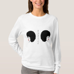 Vacker röd läpp Afro T-shirt