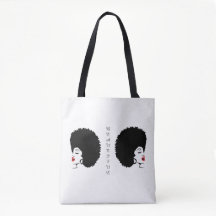 Vacker röd läpp Afro-totebag