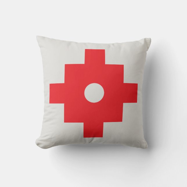 Vacker röd Machu Picchu Inka-design Kudde (Framsida)