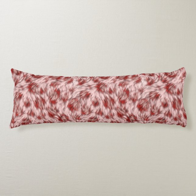 Vacker röd och rosa abstrakt design Kroppskudde (Framsidan)