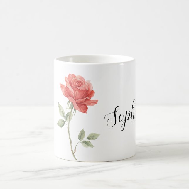 Vacker röd ros blomma kaffemugg (Center)